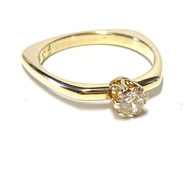 moderner Gelbgoldring 750/- mit Diamant 0,3 ct I/si #56