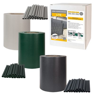 Sichtschutzstreifen aus PVC Doppelstabmatten Sichtschutzband Rolle 35m + 20 Klemmen