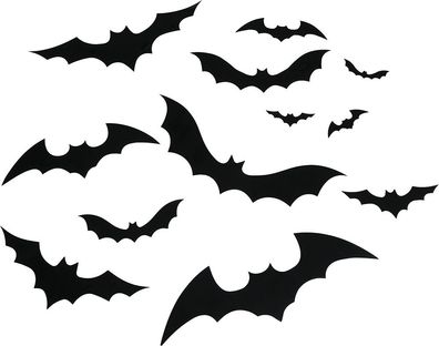 Fledermaus Silhouetten 12Stk. Schwarz