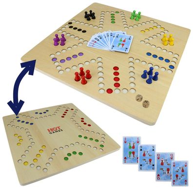 Keezen Brettspiel Tock für 2, 4 & 6 Spieler mit Karten Tok XXL Spielbrett