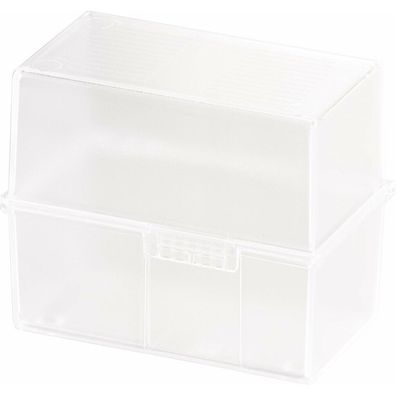 HAN A6 Karteikasten DIN A6 für 400 Karteikarten transparent mit Deckel
