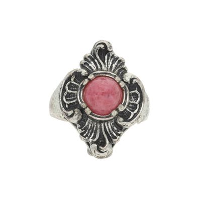 Trachten Ring 835/000 Silber, geschwärzt, mit Rhodochrosit, getragen 25323228