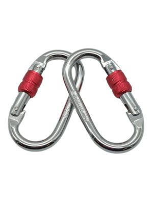 Malayas Karabiner mit Schraubverschluss 2 Stück Aluminium 25kN Camping