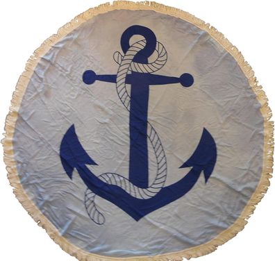 Strandtuch mit Anker rund