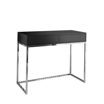 BETTSO Industrieller Schminktisch CUBIC 80 schwarz auf Chromgestell für die Diele