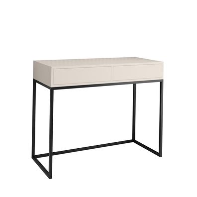 BETTSO Moderner Frisiertisch CUBIC 80 aus Kaschmir auf schwarzem Metallgestell