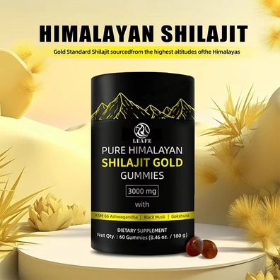 Reines Shilajit-Harz Reines Himalaya-Shilajit-Gummies Veganes Gold 3000 mg Hochw
