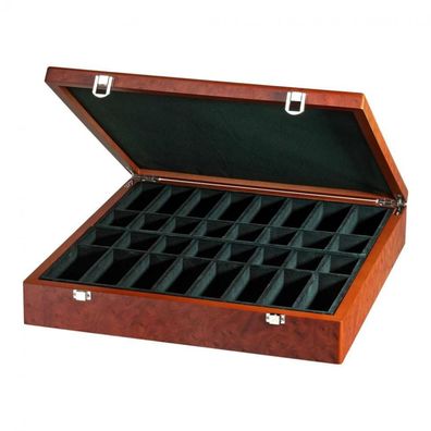 Schachfigurenbox Exklusiv - Wurzelholzdesign - mit Einzelfächern