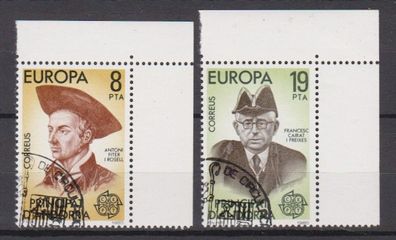 Andorra spanische Post 1980 gestempelt Michel-Nr. 131-132 Bedeutende Persönlichkeite