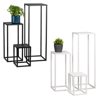 bremermann Blumenhocker 3er-Set, Metall-Blumenständer, Blumensäule