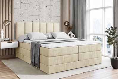 Boxspringbett mit Matratze, Topper, Polsterbett mit Bettkasten BOXI 1 KING