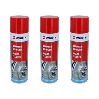 3x WUERTH Bremsenreiniger 0.5 LTR Montagereiniger Entfetter Wartung Instandhaltung