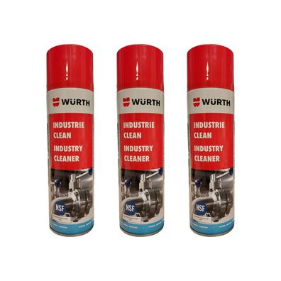 3x WUERTH Industrie CLEAN 0.5 LTR Klebstoffentferner Etikettenentferner Reiniger