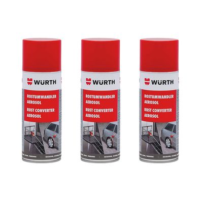 3x WUERTH Rostumwandler-spray 0.4 L Rostkonverter Rostsanierung Rostschutzgrund