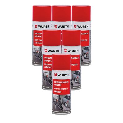 6x WUERTH Rostumwandler-spray 0.4 L Rostkonverter Rostsanierung Rostschutzgrund