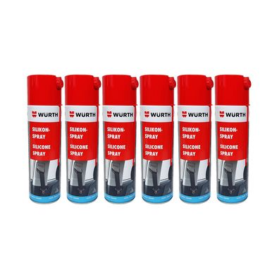 6x WUERTH Silikonspray 0.5 LTR Kunststoffpflege gute Gleitwirkung Aussenbereich
