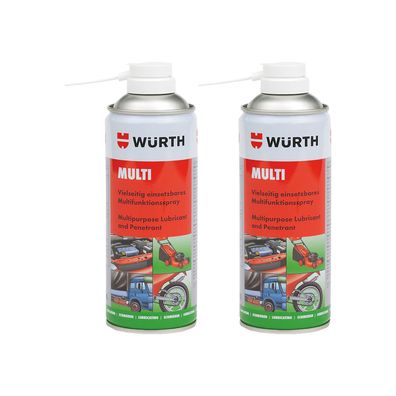 2x WUERTH Wartungsoel MULTI 0.4 L Hellgelb Transparent Gleitspray Schmiermittel