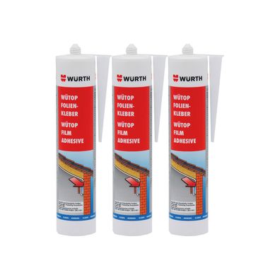 3x WUERTH WUETOP Folienkleber 0.31 LTR Systemkleber Abdichten Abkleben Standfest