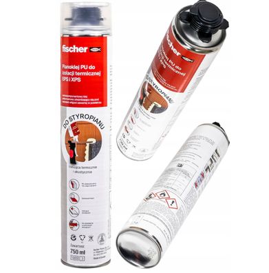 Fischer PUP P750 - Starker PU-Klebeschaum für EPS/XPS (750 ml)