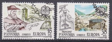 Andorra spanische Post 1983 gestempelt Michel-Nr. 165-166 Große Werke