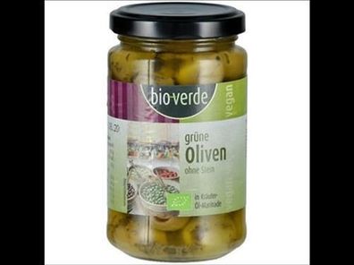bio-verde Grüne Oliven ohne Stein mit frischen Kräutern in Öl-Marinade 200 g 200g