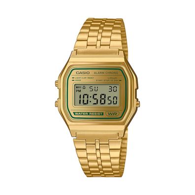 Casio Vintage Uhr Unisex A158WEGV-9AEF Edelstahl, Resin, Gold plattiert