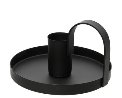 Kerzenhalter mit Henkel 10x6cm Metall 1 Stück Schwarz