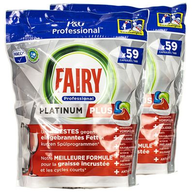 2x Fairy Professional Platinum PLUS Geschirrspültabs 59 Tabs