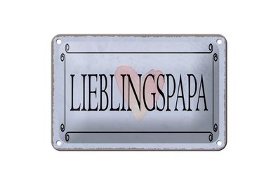 Blechschild Lieblingspapa Herz, 5 verschied Größen, Blechschilder Spruch Liebe