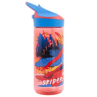 Spiderman Wasserflasche 620 ml Premium Trinkflasche Schule & Freizeit mit Druckkno