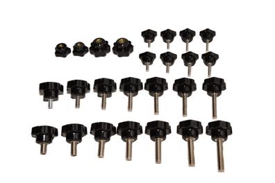 Sterngriff Sternschraube Sternmutter M5 M6 M8 M10 Kreuzgriff verschiedene Längen