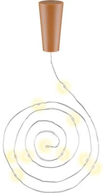goobay 3x 10er LED-Flaschen-Lichterkette, inkl. Timer für Glasflaschen Silber/Hellbra