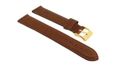 Herzog Korn-Vegan Uhrenarmband braun gepolstert glatt Ton in Ton Naht