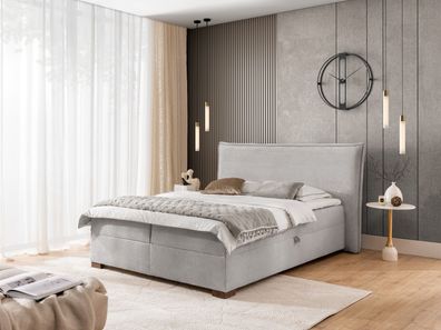 Lovetti - Boxspringbett mit Topper und Bettkästen aus Cord