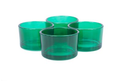 Teelichtgläser klein 51x33mm dunkelgrün 4er Set