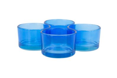Teelichtgläser klein 51x33mm blau 4er Set