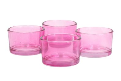 Teelichtgläser klein 51x33mm rosa 4er Set