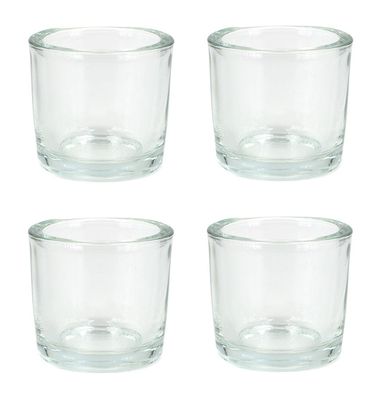 Teelichthalter Glas 6,5x6cm klar transparent 4er Set