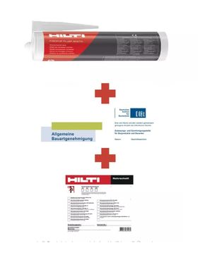 SET Hilti Brandschutzfüllmasse CFS-FIL Hilti 2052899 + Schild + Konformitätserk