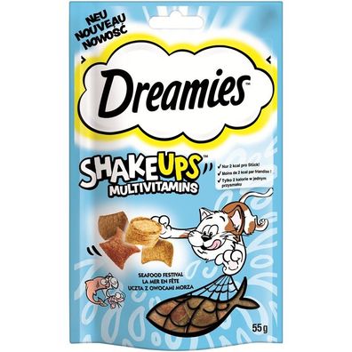 Dreamies Cat Snack Shake ups Multivitamin Seafood 6 x 55g