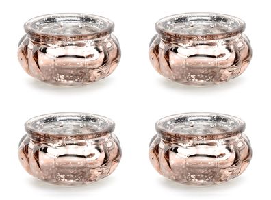 Teelichtgläser 6x3cm roségold 4er Set