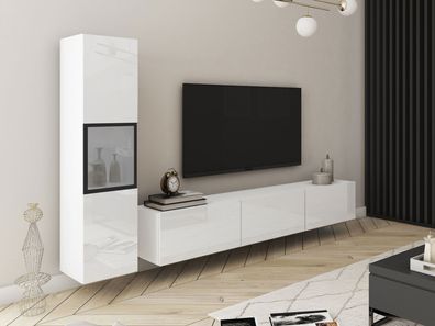 Wohnwand Zogle I Stilvoll Wohnzimmer-Set, TV-Schrank, Modern Mediawand