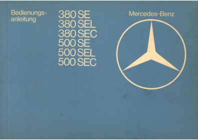 Bedienungsanleitung Mercedes 380 SE, 380 SEL, 380 SEC, 500 SE, 500 SEL, 500 SEL