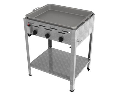ChattenGlut Gastrobräter 3-flammig 13,5kW Standgerät mit Pfanne