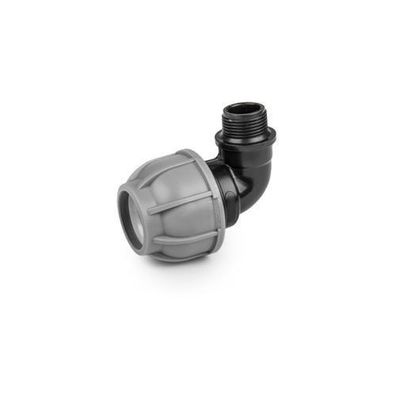 PE-Rohrwinkel 25 mm 90° Aussengewinde 1/2"