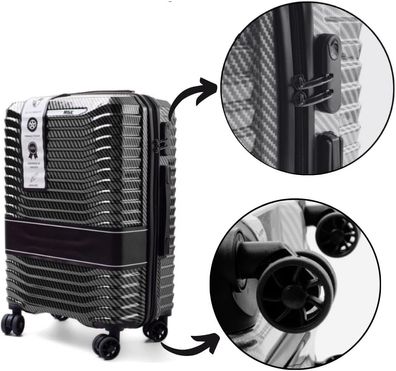 Reisekoffer Koffer aus Polycarbonat 4 Räder und Griff Zahlenschloss 35x22x55 cm
