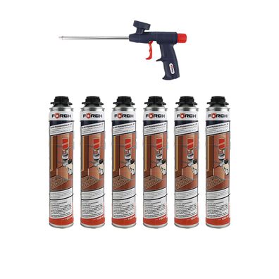 SET FOERCH PU-SCHAUMPISTOLE ECO + 6x 1K-PU Pistolenschaum S 0.75 LTR