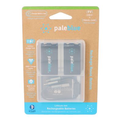 2x Paleblue USB-C Wiederaufladbare 9V-Block Batterie