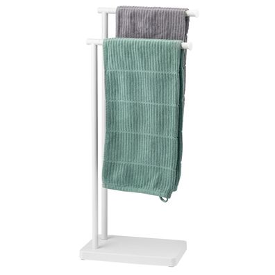 bremermann Stand-Handtuchhalter freistehend, 2 Stangen, Handtuchständer, weiß