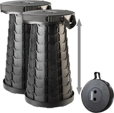 NEU 2er Set Teleskop Hocker höhenverstellbar Trageriemen für Camping Outdoor